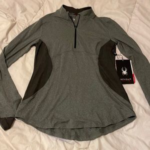 NWT Spyder thermal quarter zip small cover up thumb holds reflective stretch